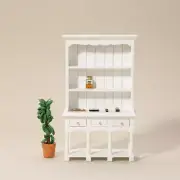 Dollhouse Miniature 1:12 Scale Cupboard Storage Cabinet White Bedroom Furniture