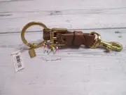 COACH Vintage British Tan Leather Belted Key Chain FOB/ Bag Charm - New w/Tags