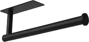 theaoo Under Cabinet Paper Towel Holder for Kitchen, Adhesive Towel Roll Rack for Bathroom,Wall Mounted Matte Black, SUS304 Stainless Steel
