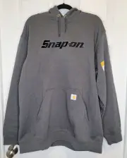 SNAP ON TOOLS CARHARTT EMBROIDERED LOGO GRAY HOODIE SWEATSHIRT PULLOVER MEN'S