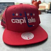 Washington Capitals SnapBack Hat RED Mitchell & Ness CAPS Fast Free Shipping!!