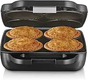 Sunbeam Pie Magic 4 Up | Electric Pie Maker, Deep-Fill Plates Make 4 Traditional-Sized Crispy Pies, With Pastry Cutter for Perfect Portions & Pie Maker Recipes E-Booklet, Grey