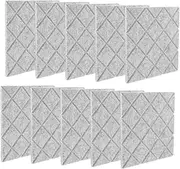 Kisangel 10Pcs Acoustic Panels Self Adhesive Soundproof Wall Panels for Noise Reduction Decorative Acoustic Absorption Panels for Home Office and More Light Grey