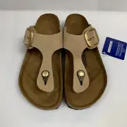 Birkenstock New w/ Box Gizeh Big Buckle Sandcastle Nubuck Leather N Select Size