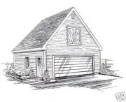24 x 28 2 Car FG /SD Garage Plans with Interior Stair to Loft & 9 1/2 Pitch Roof