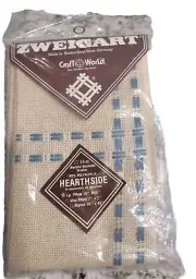 Zweigart HEARTHSIDE Pillow Sham 16" X 16" Cross stitch Fabric - Beige/Light Blue
