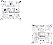 [JewelryWeb] 14k White Gold 6mm Square Segmented CZ Simulated Diamond Screw Back Earrings Stud Earring for Women