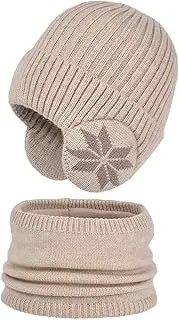 [Generic] Kids Winter Hat And Scarf Set | Knitted Warm Hat and Winter Scarf | Elastic Thickening Outdoor Sports Hat for Travel, Hiking, Walking The Dog, Running