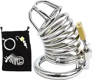 Metal Penis Chastity Device Male Cage Stainless Steel Long Section of The cage Men Chastity Lock BDSM Sex Toy (45mm/1.77in)