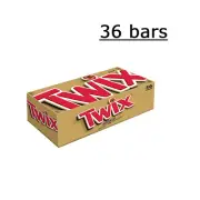 TWIX Caramel Chocolate Cookie Candy Bar Singles, 1.79-Ounce Bar 36-Count Box