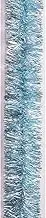 2X Luxury Christmas Tinsel Garland Full Luscious Metallic Matt Xmas [Design: Two Tone_Pale Blue Silver (2M)]