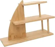 Desktop Storage Rack Desktop Organizer Wooden Ladder Display Rack for Collectibles, Type A