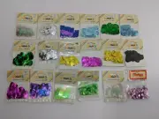 Frank's Crafts Lot Assorted Sequins 18 packages SHELL LEAVES CRYSTALS