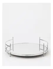 [Heritage] Roman Mirrored Tray 36cm in Silver