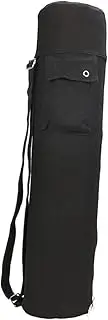 GANAZONO Yoga Mat Storage Bag Multifunctional Exercise Fitness Carrier with Sling Straps Large Capacity for Easy Transport Black with Three Pockets for Towels and Essentials