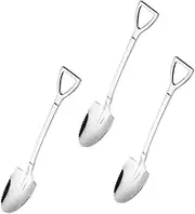 CONGARTENO 3 Pack Stainless Steel Grapefruit Spoon Set Multipurpose Fruit Scraping Spoons Mirror Polished Non-Slip Serrated Edges