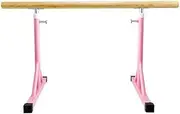 Portable Home 80-120 Children Ballet Bar Freestanding Wooden Adjustable Heavy Duty Dance Stretch Ballet Dance Fitness (Pink 1M)