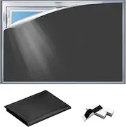 Temporary Blackout Blinds Portable Black Out Window Film, Drill Free 300 x 145cm Blackout Fabric, Cool Stuff for Bedroom Curtains Blackout Black Out Blinds Stick On