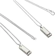 GOOHOCHY 2pcs Harmonica Necklace Silver Chain Necklace Men Pendant Necklace Mini Harmonicas Diatonic Harmonica Necklaces Charm Necklace Chain Necklace Jewelry Necklace for Men Zinc Alloy