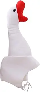 Toddmomy Cartoon Goose Hat Plush Fur Easy to Wear for Celebrations Dress up and Fun Moments White