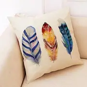 Cushion Covers Cushion Covers Beige Blue Feather Outdoor Cushions Set of 4 Sofa Cushions Garden Cushions Outdoor Cushion Covers Bedroom Office Car Decorative Cushion Covers 40cm x 40cm(Feather Orange