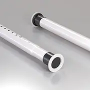 Homease Tension Shower Curtain Rods 28-43.3 In Room Divider Never Rust Adjustable Spring Rods for Window Bathroom Balcony Storeroom Laundry Non-slip No Drilling Easy to Install White