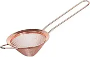Leefasy Mini Icing Sugar Sieve Small Matcha Sifter Tea Strainer Metal Bar Conical Sieve for Straining, Rose Gold
