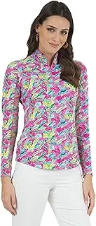 [IBKUL] Women's Rachel Long Sleeve Mock Golf Top