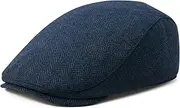 [FEINION] Men Wool Blend Flat Cap Tweed Newsboy Ivy Hat
