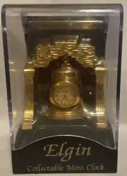 Elgin Mini Liberty Bell Collectable Clock Gold Tone Never Used