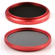 New FOTGA Fader Variable ND Filter 52mm ND2 to ND400 ND100 Neutral Density Red