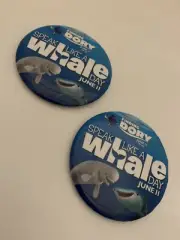 Disney Finding Dory Speak Like a Whale Day Button/Pin Lot