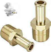 Fuel Hose Line Fitting Adapter 65380 for Holley 12-289-11 & 350 SBC Fuel Pump, Fuel System Adapter Fits Holley 12-803 Bypass Pressure Regulator for Ford Mustang 289, 3/8 Inch NPT to 3/8 Inch Barb-2pcs