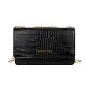 Fashion Alligator PU Leather Women Shoulder Bag Chain Small Square Flap Purse Retro Female Travel Crossbody Satchel