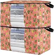 sanluoli 90L 2 Pack Under Bed Boot Storage with Reinforced Handles, clear window Clothing Closet Storage