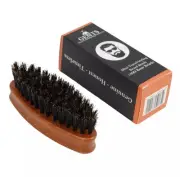 Wood Mini Travel Beard Grooming Styling Brush - 100% Boar Bristles Wooden Handle