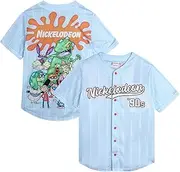 [Nickelodeon] Men's Spongebob Squarepants, Rugrats Baseball Jersey - Fashion Vintage Shirt - Jersey Top Men and Women (S-4XL)