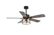 Breezary Craig 52 in. Indoor Black Ceiling Fan with Light Kit and Remote