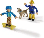 Simba Fireman Sam Figures Set, Double Pack with Animal, Figure 7.5 cm, Movable, with Accessories, 4 Assorted Compartments, Only One Item Supplied, from 3 Years,109252515