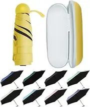 [UVANTI] Umbrella Small Mini Umbrella with Case - Light Folding Compact Travel Umbrella Lightweight Portable Parasol for Backpack Purse - Sun & Rain Pocket UV Umbrellas for Kids Girls Boys Women