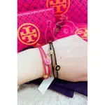 🐵現貨【MONKEYBUY購GOGO】TORY BURCH LOGO 皮鍊可調式手環（黑/粉各一）