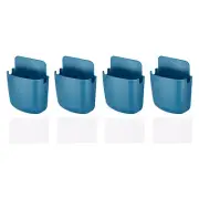4pcs Remote Control Holders Wall Mount Hole-Free Storage Box with Adhesive, Blue