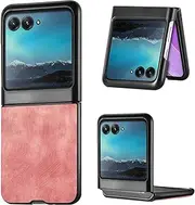 [Asuwish] Phone Case for Motorola Razr 40 Ultra/Moto Razr Plus 2023 Cover Thin Slim Shockproof Hard PC Shell Rugged Protective Cell Accessories Razr+ + 5G XT2321-3 Women Girls Men Pink