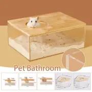 Transparent Pet Hamster Bathroom Sandbox Container Sand Basin Box Pet Bathroom
