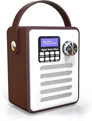 DAB/DAB+ Digital Radio Wireless Bluetooth Speakers MP3 Player AUX TF U Disk FM Radio w/ Portable Handle Alarm Clock-Retro
