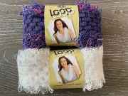 DMC Loop to Loop Yarn 16yds - #333 Purple & #B5200 White - Clearance!