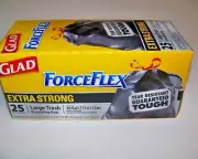 Glad ForceFlex Extra Strong Drawstring Bags, 30 gal, 1.05 mil. 25 bags/box