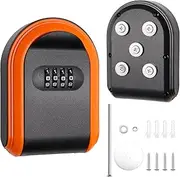 Coldairsoap Magnetic Key Holder with Lock, Magnet Key Lock Box Hidden Under Car, Secure 4-Digit Combination with Resettable Code For for Indoor, Outdoor Store Car Key, Door Key