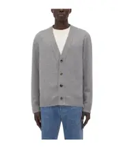 Bottega Veneta Intrecciato Leather Patch Embellished Cardigan S,XL,L,M Light gray mixed colors