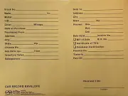 Vehicle Deal Jacket #19 Car Record Envelope 500 Qty